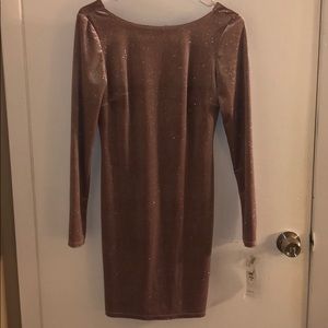 Mauve/Blush velvet metallic dress open back